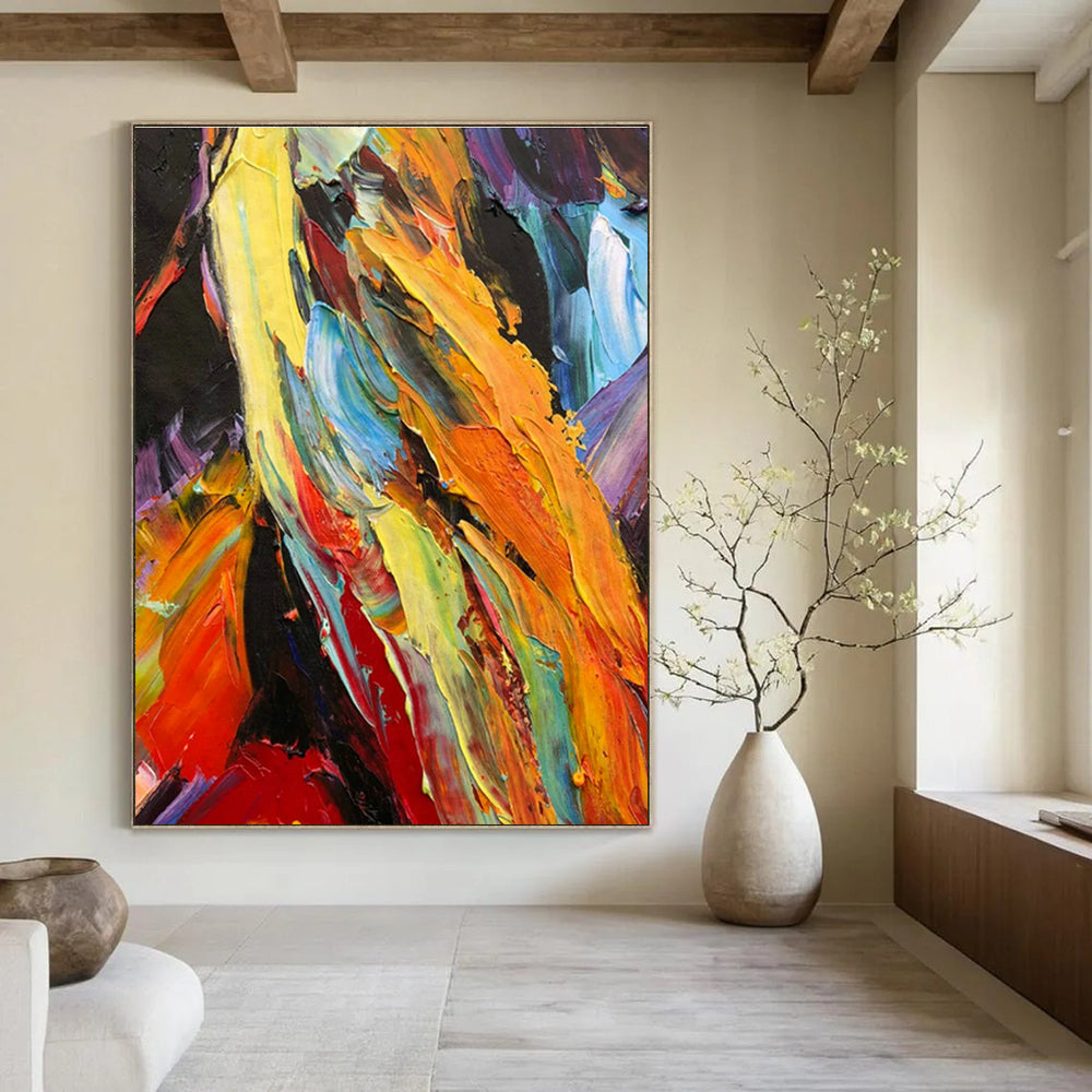 Large Handmade Abstract Art for Cottage Bedroom & Living Room DLZ1288