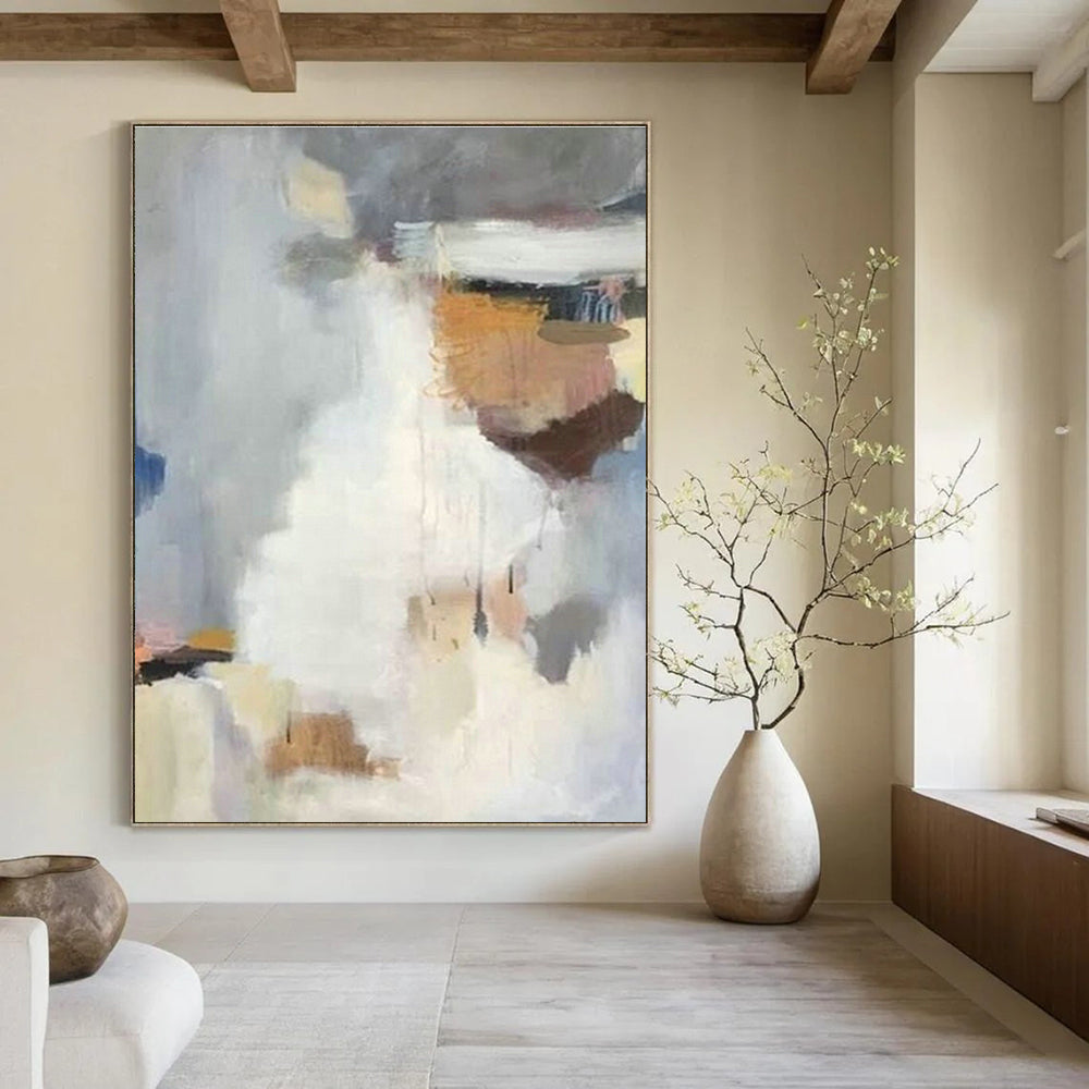 Hand-Painted Abstract Color Canvas Wall Hanging, Creating a Cozy Atmosphere for Bedroom and Entrance DLZ0963