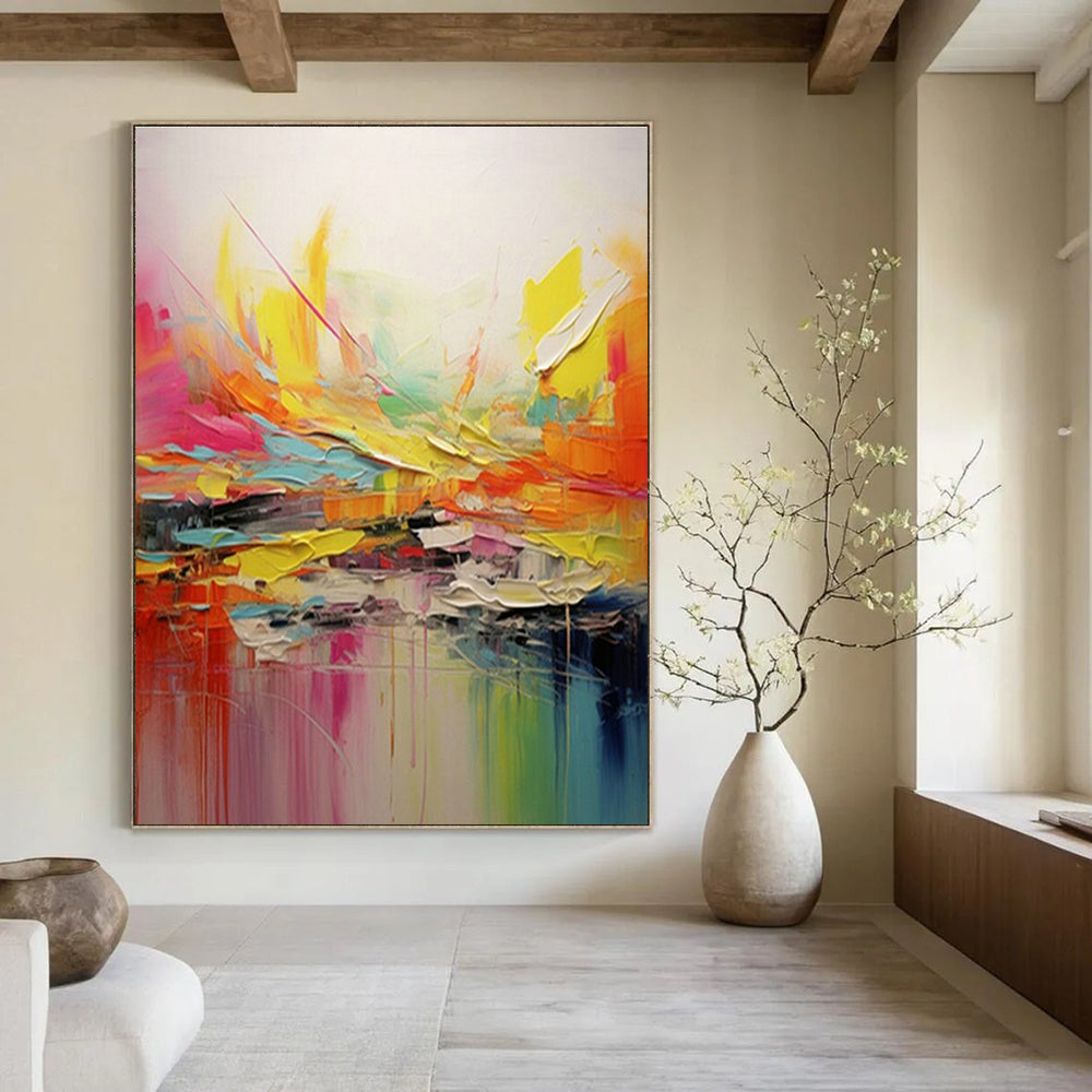 Original Hand-Painted Abstract Painting for Office and Cottage Hallway DLZ1560