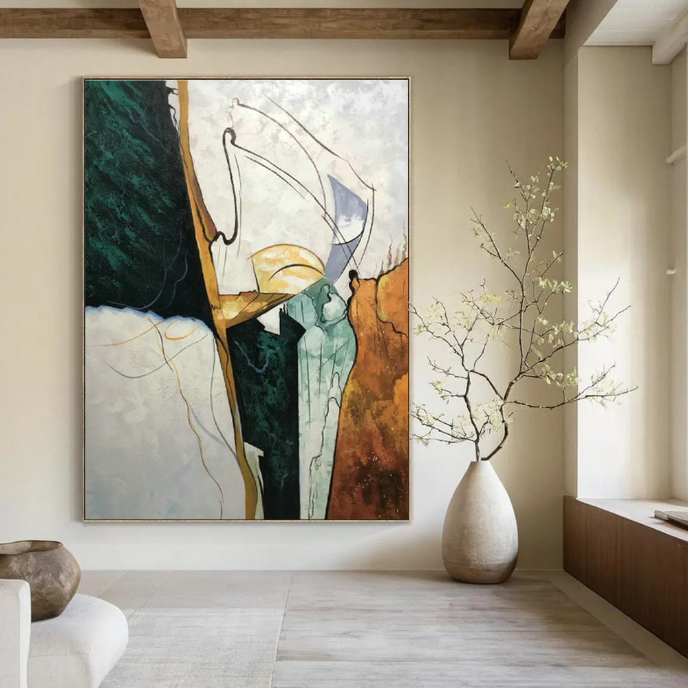 Large - Format Hand - Painted Abstract Art for Office and Hallway DLZ0524