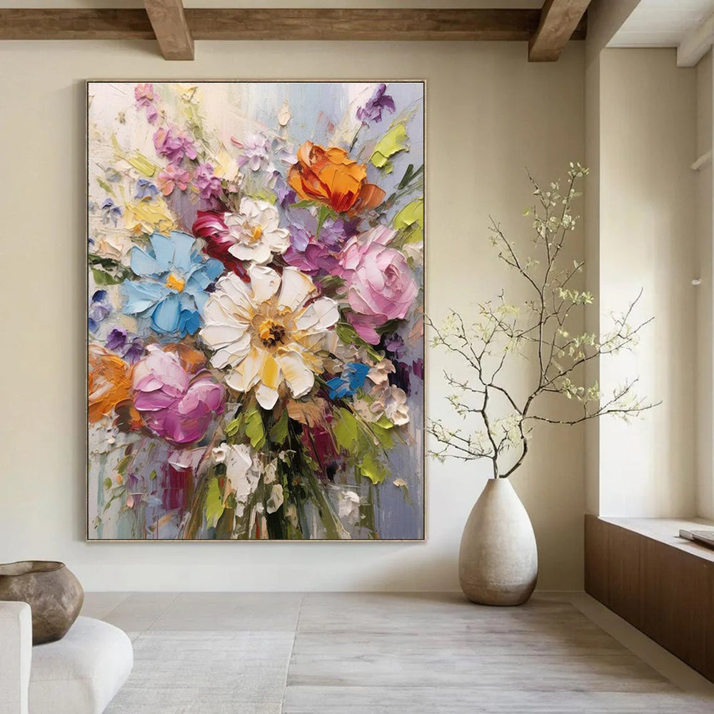 Oversized Handmade Abstract Wall Decor for Cottage Dining Room & Living Room DLZ2293