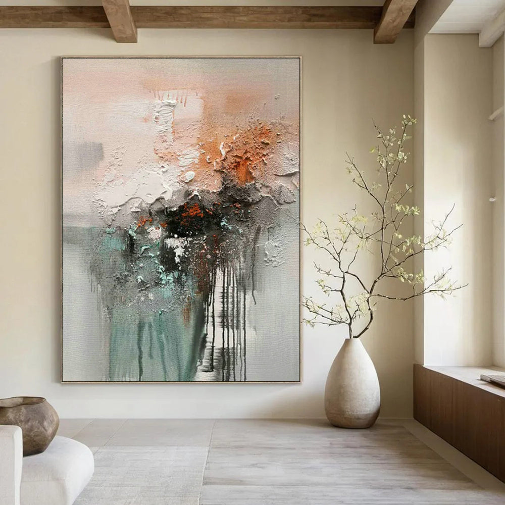 Large Hand-Painted Abstract Art for Cottage Office Laptop Stand Wall & Hallway Dog Bed Blanket Storage Wall DLZ1787