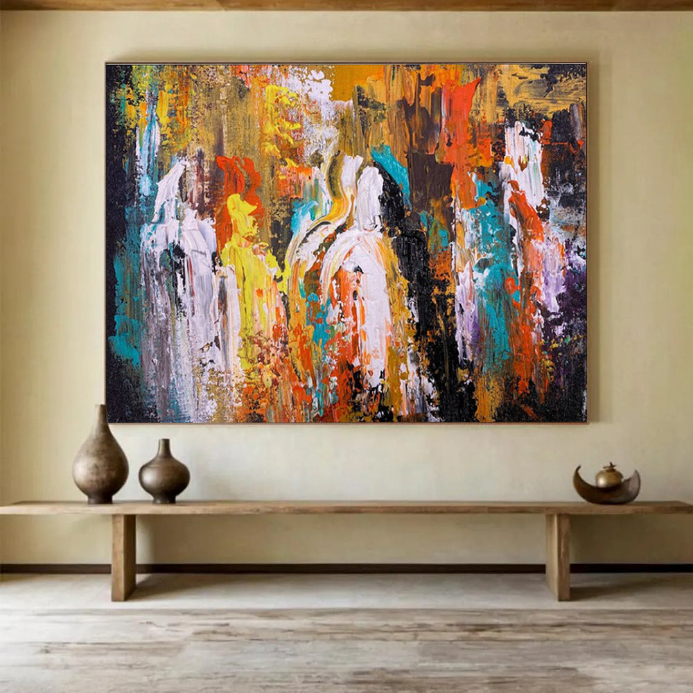 Colorful Figure Abstract Painting with Vivid Hues THY349
