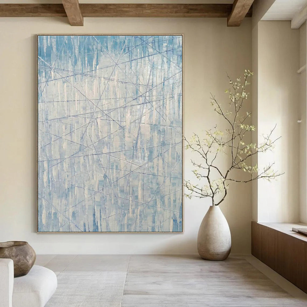 Large Hand - Painted Abstract Art for Hallway and Cottage Entryway DLZ0772