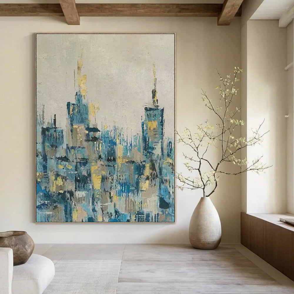 Large - Scale Abstract Hand - Painted Murals for Entryway and Dining Room DLZ0778