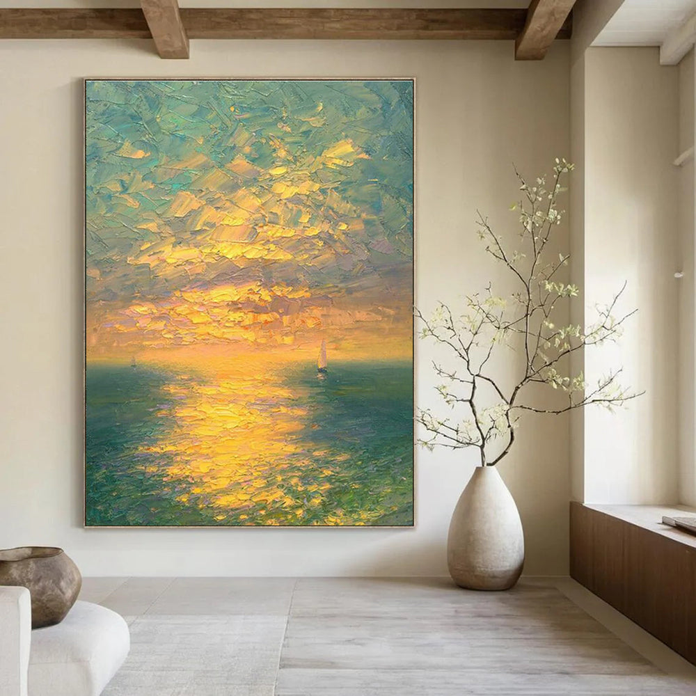 Vast - Scale Custom Abstract Paintings for Cottage Dining Room Fireplaces & Office Break Room Nooks DLZ0734