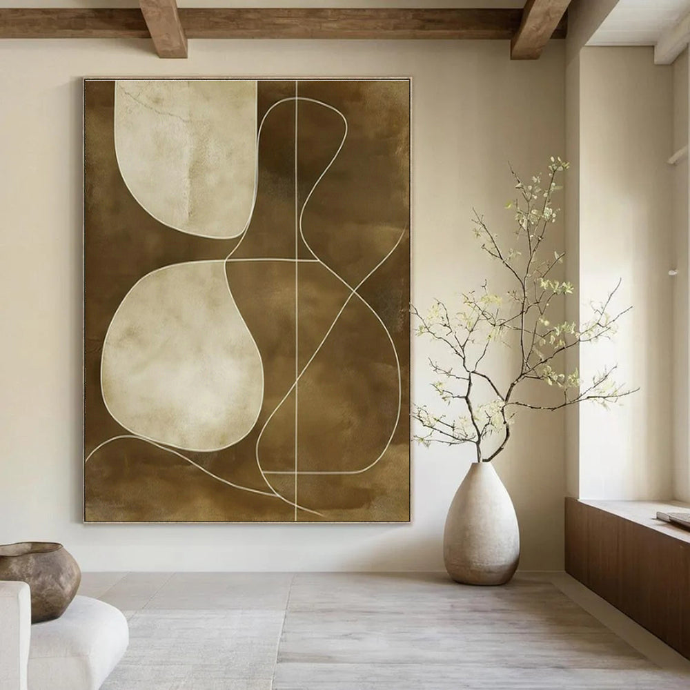 Extra-large Custom Hand-Painted Abstract Canvas for Dining Room Breakfast Nook and Entryway Mudroom DLZ1838