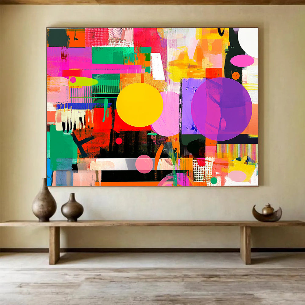 Colorful Geometric - Mixed Shapes Abstract Painting DYP053