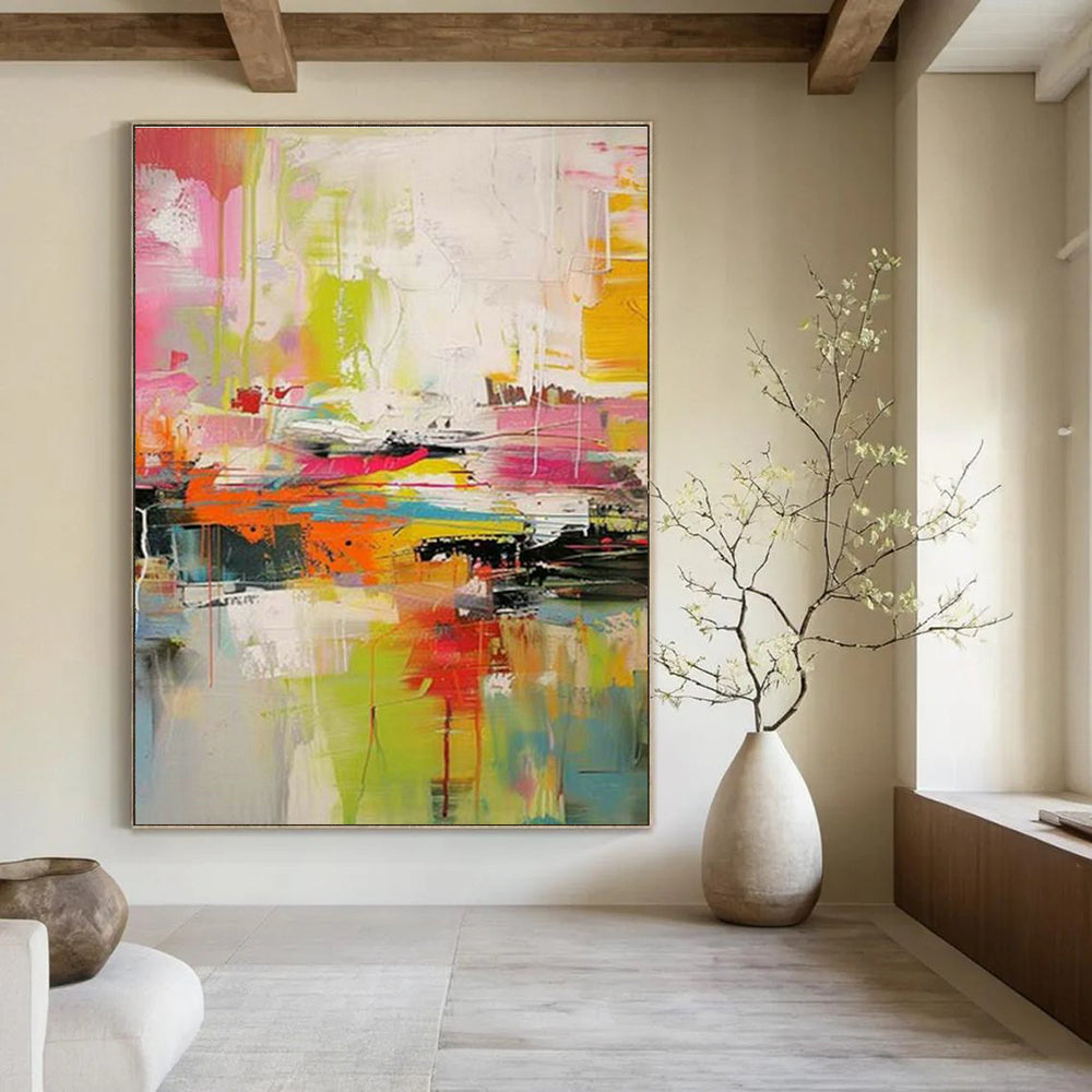 Extra - Large Custom Hand - Painted Abstract Painting for Office, Elevate the Office Style DLZ0367