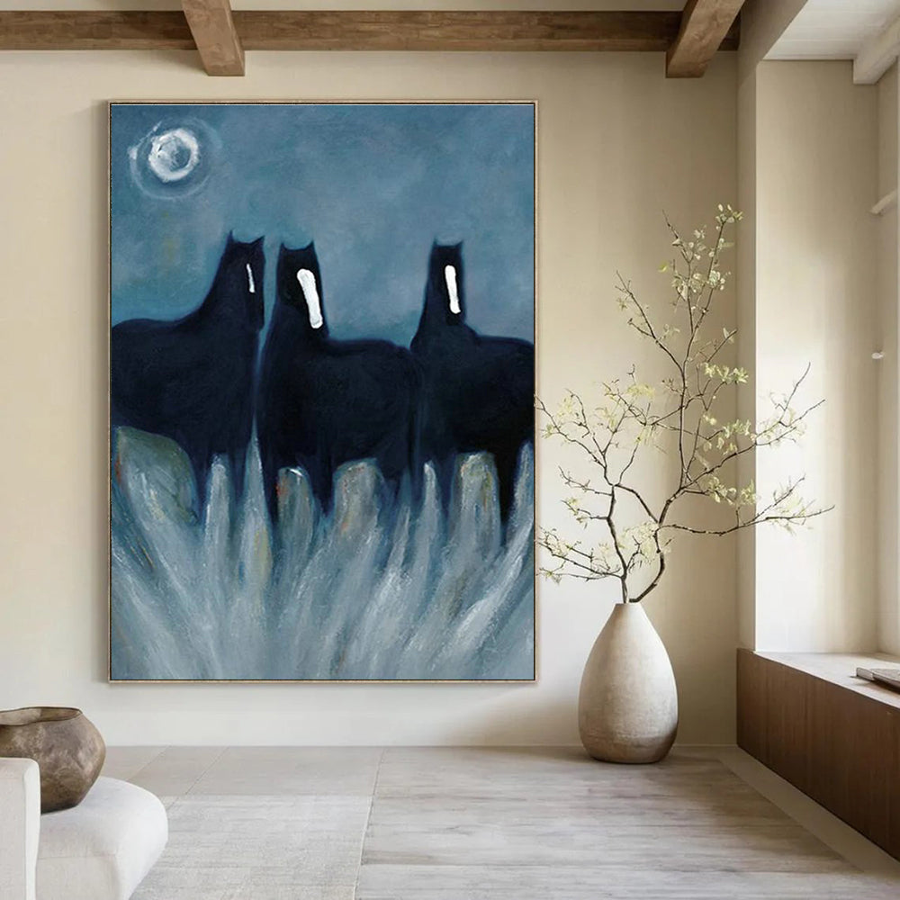 Massive Custom - Fit Handmade Abstract Painting for Dining Room and Entryway DLZ2144