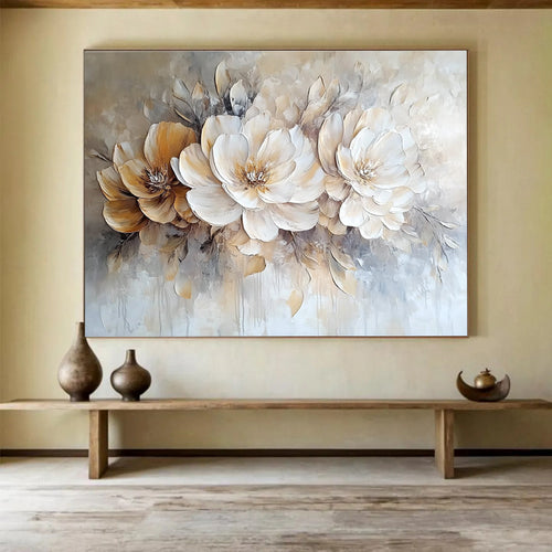 3D Floral Abstract - Textured Botanical Abstract Painting DYP003