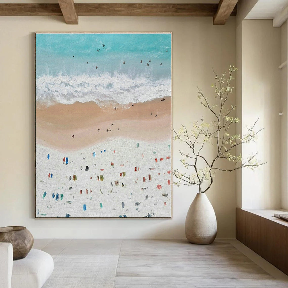Custom - Sized Large Handmade Abstract Painting for Living Room & Dining Room DLZ2036