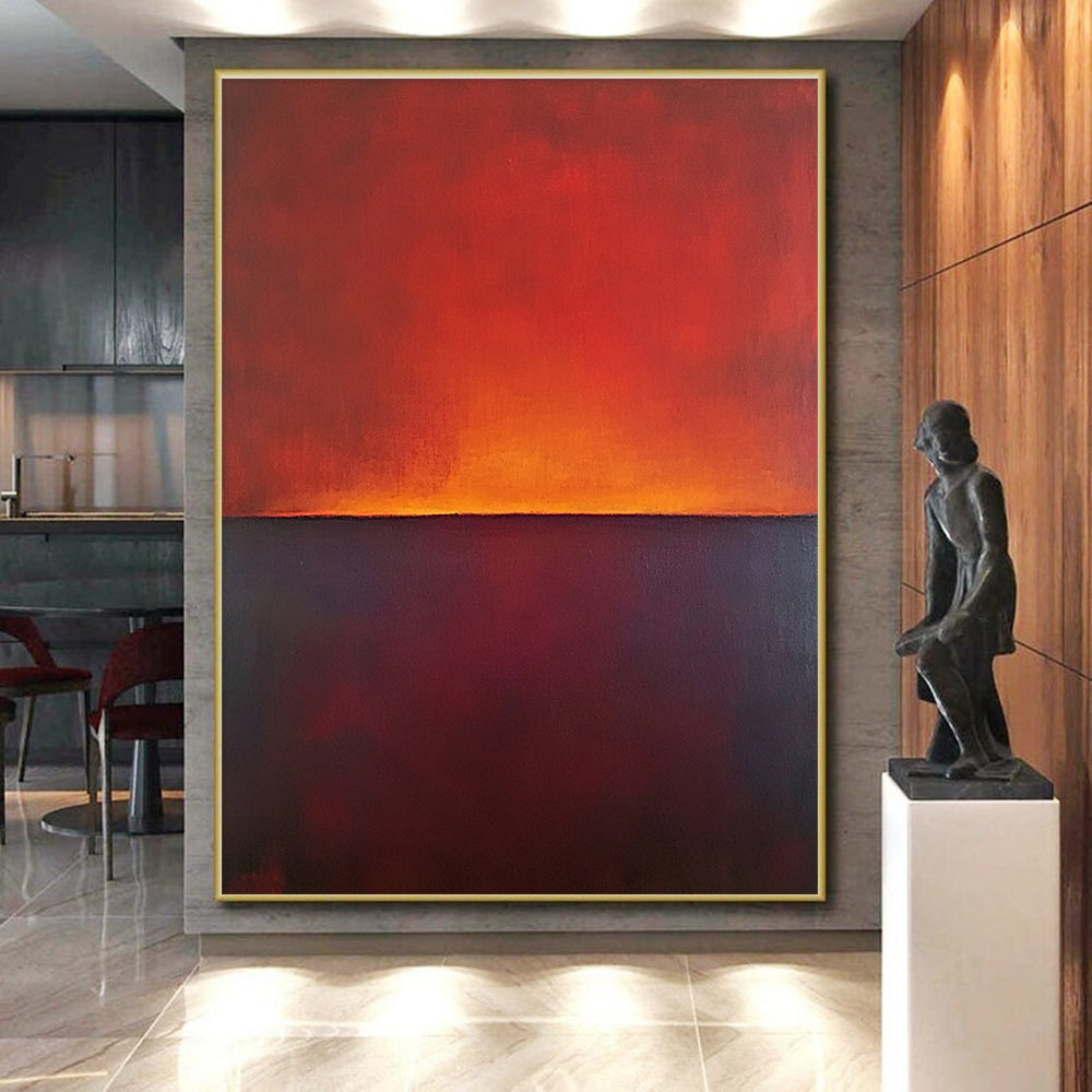 Red Orange Horizon Abstract Painting GER863