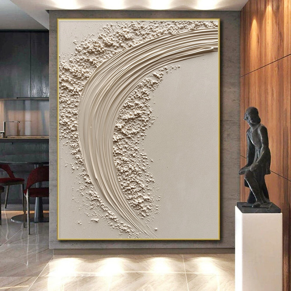 Textured Crescent Abstract in Beige Tones GER307
