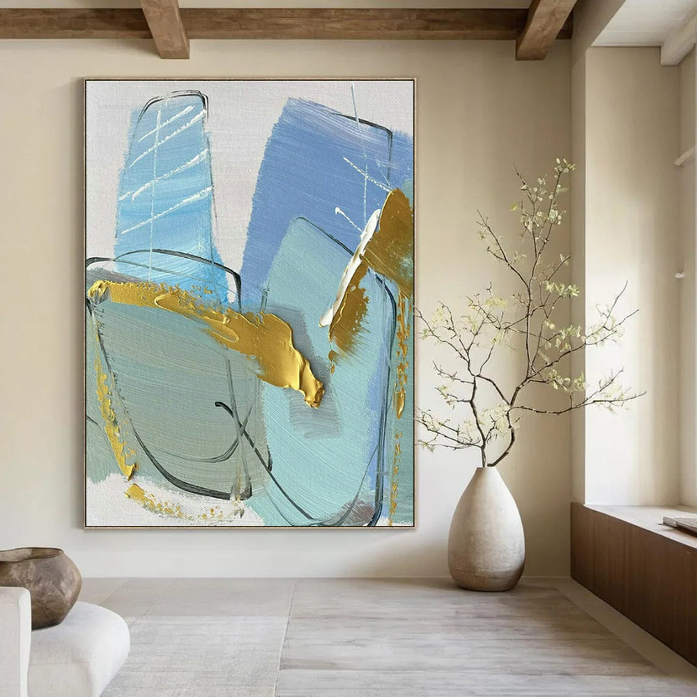 Customizable Handmade Abstract Canvas for Cottage Dining Room Breakfast Nook and Entryway Mudroom DLZ1678