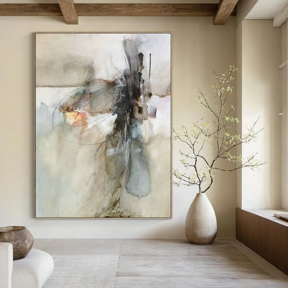 Handmade Abstract Color Art Painting, a Creative Expression for Office and Foyer DLZ0957