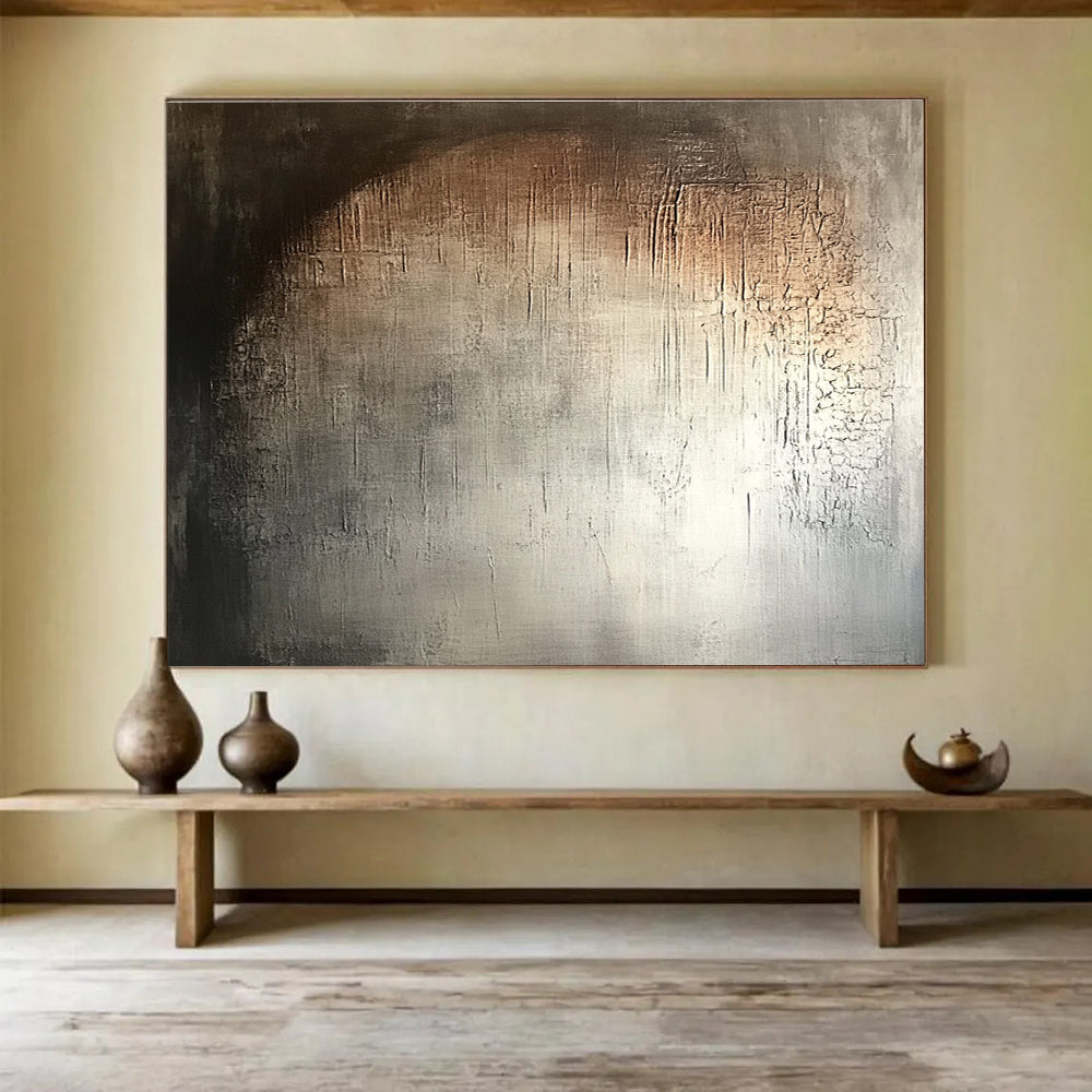 Grey and Brown Textured Abstract Painting DYP125