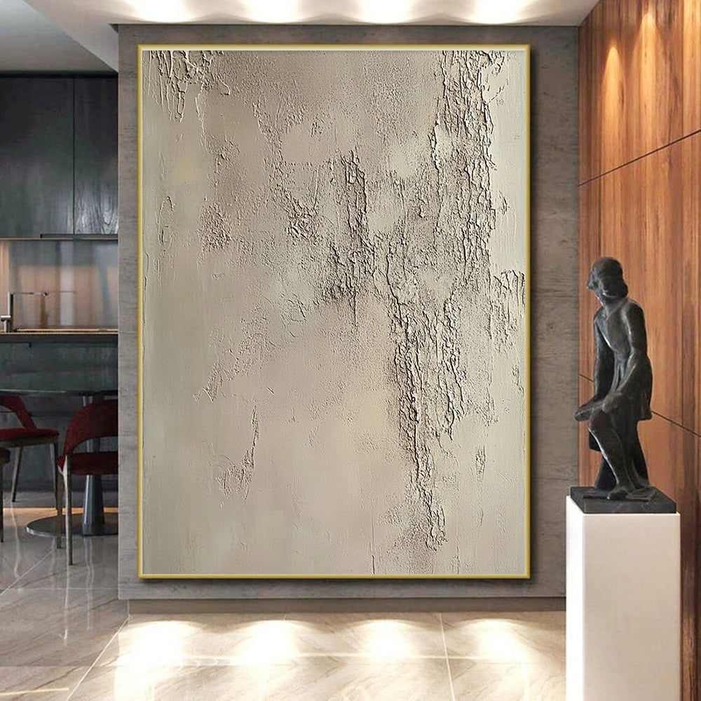 Textured Beige Abstract Art Resembling Plastered Wall GER271