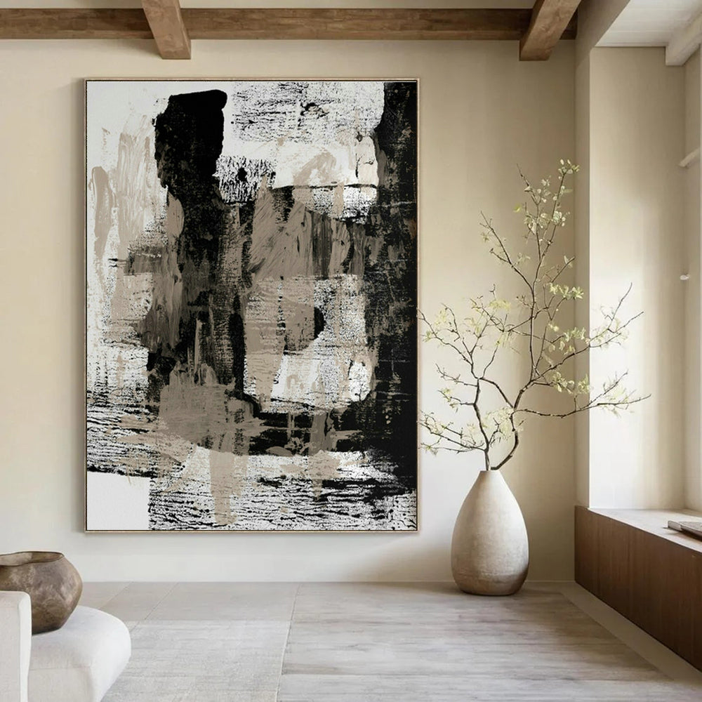 Hand-Painted Abstract Color Canvas Mural, Presenting Personalized Art for Living Room and Entrance DLZ0974