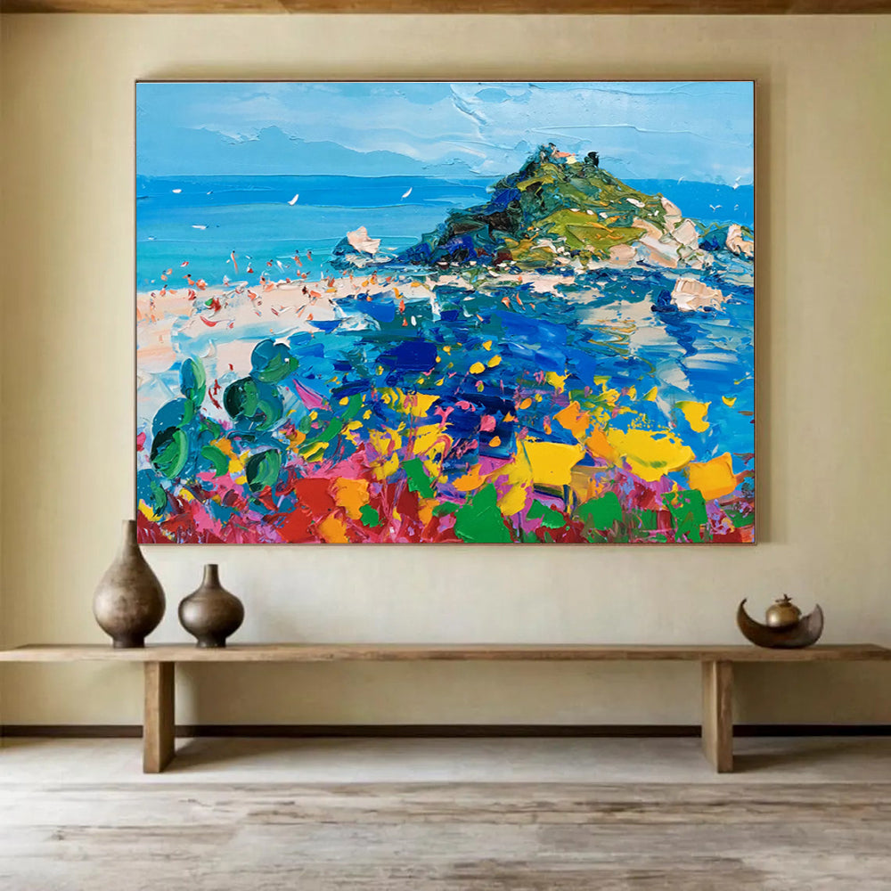 Colorful Island Beach Abstract Painting THY479