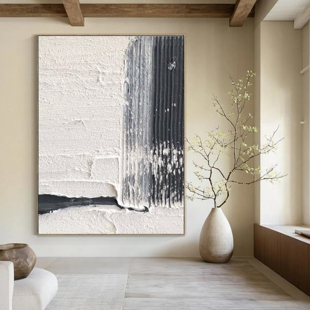 White and Gray Ribbed - texture Abstract Art ADGE366