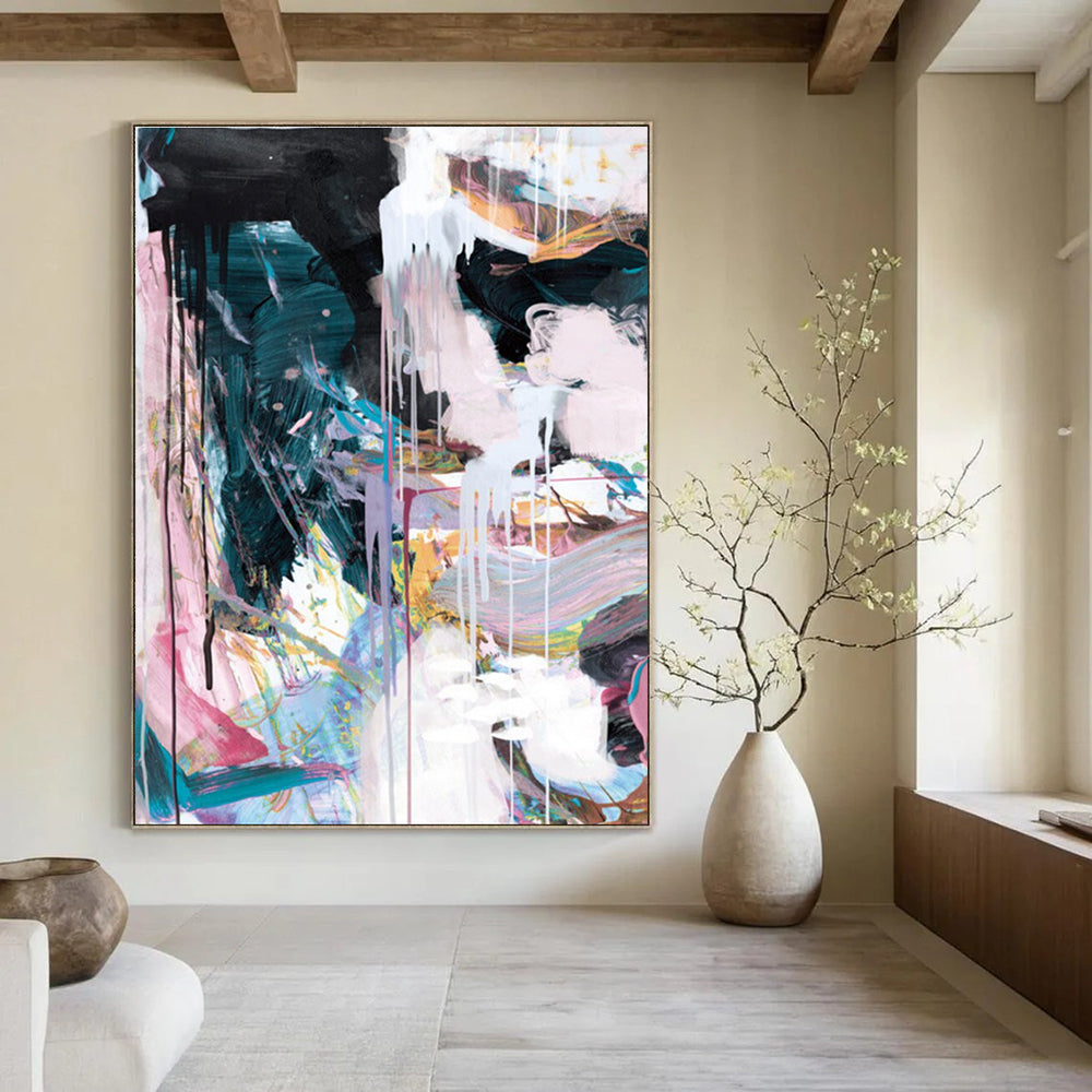 Colorful Dripping Abstract with Vibrant Hues Painting ADGE191