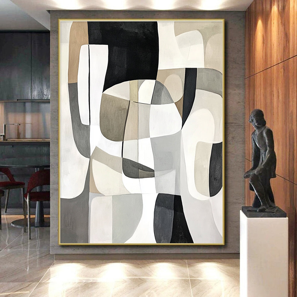 Neutral Tones Soft Geometric Abstract Artwork GER212