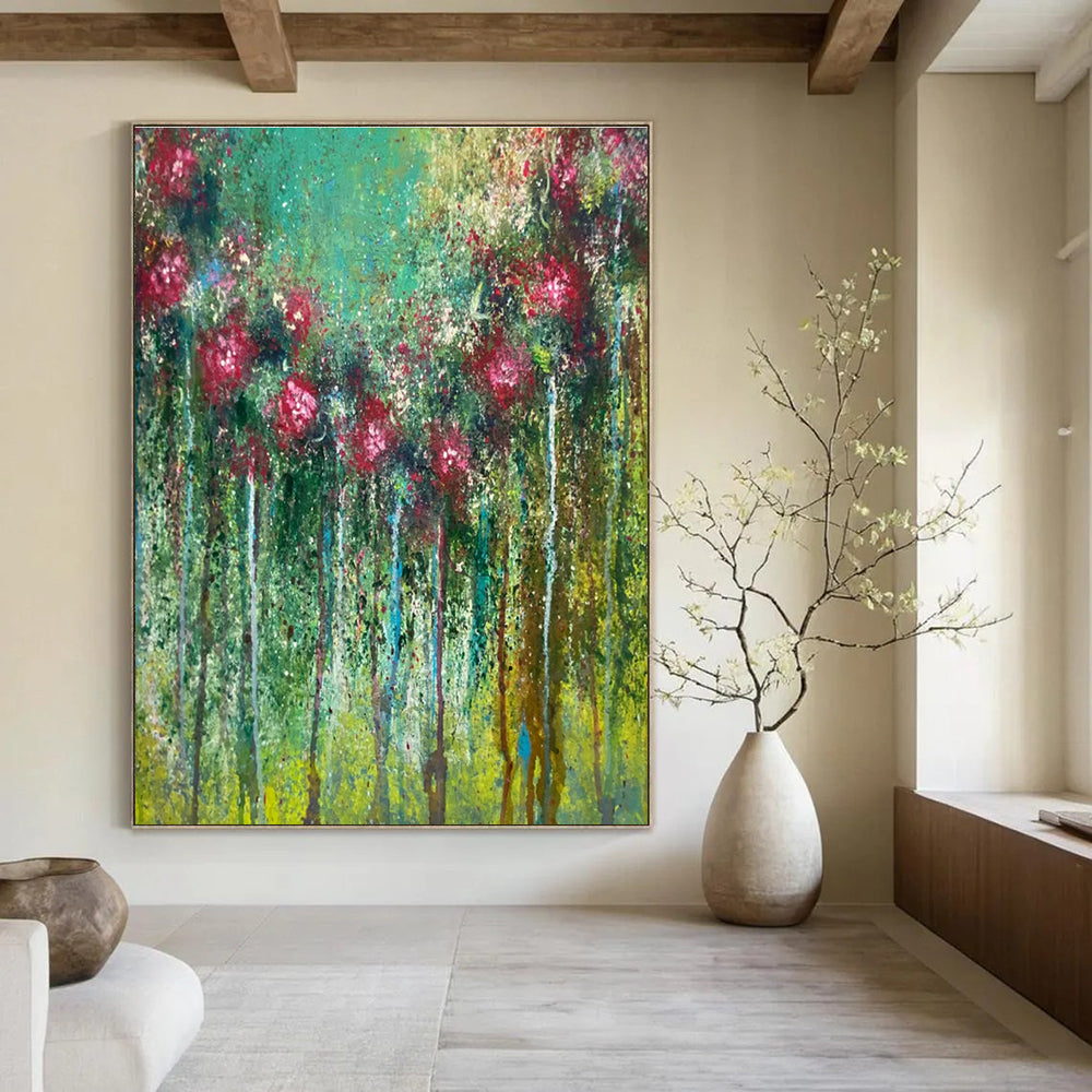 Vibrant Floral - Tree Abstract Painting with Bold Colors ADGE456