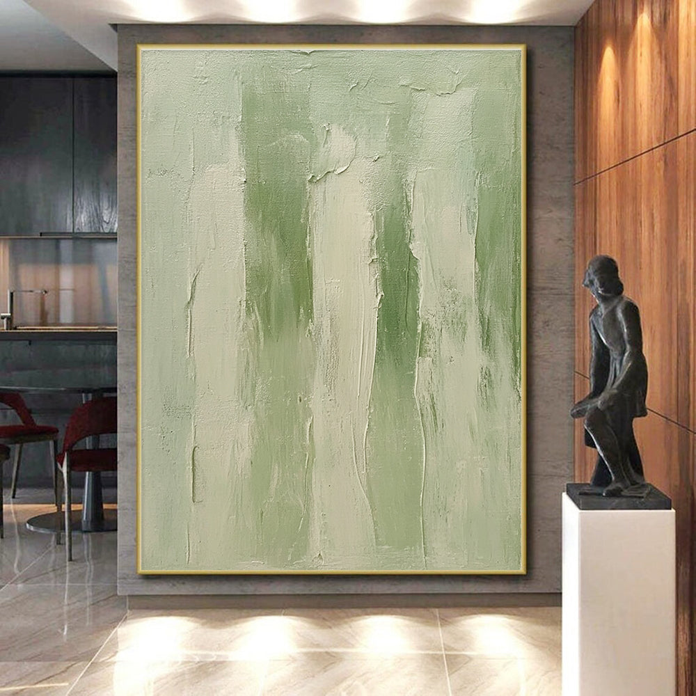 Soft Green Abstract Painting with Gentle Textures GER605