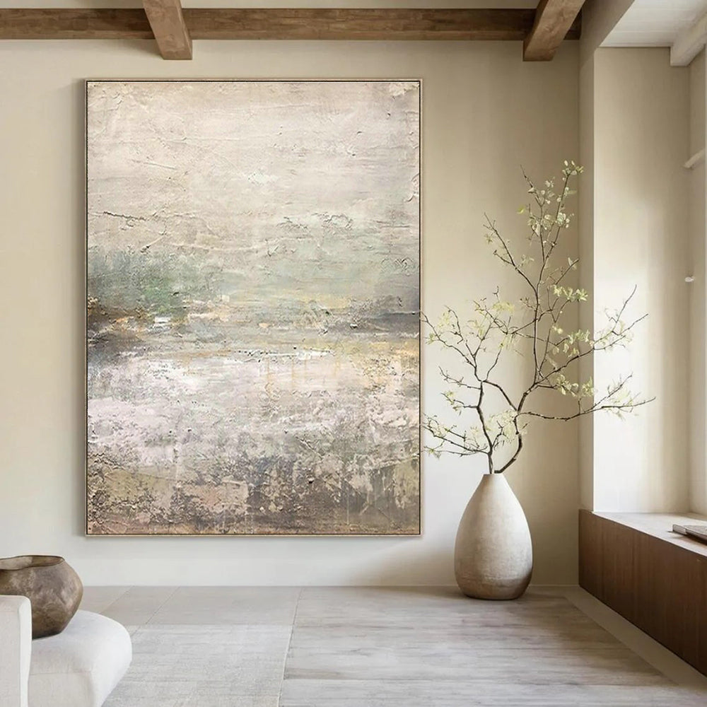 Extra-large Custom Hand-Painted Abstract Canvas for Dining Room Buffet Area and Cottage Office Nook DLZ1867