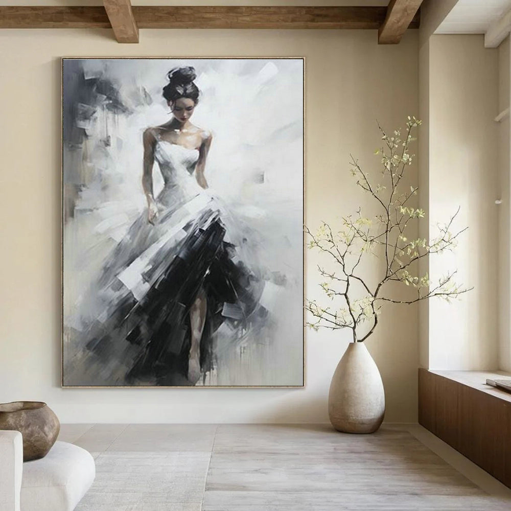 Large Hand-Painted Abstract Art for Entryway and Cottage Living Room DLZ1547