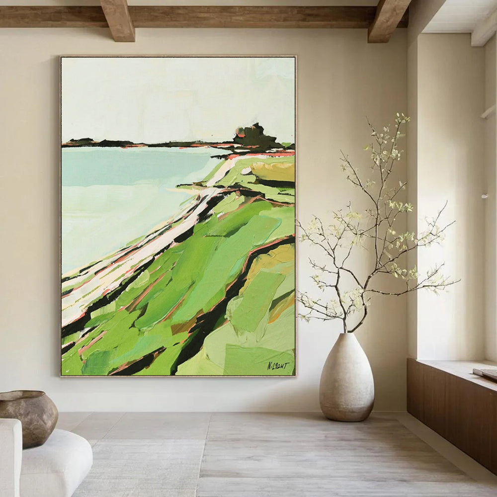 Handmade Abstract Wall Art for Cottage Hallway and Living Room DLZ1579