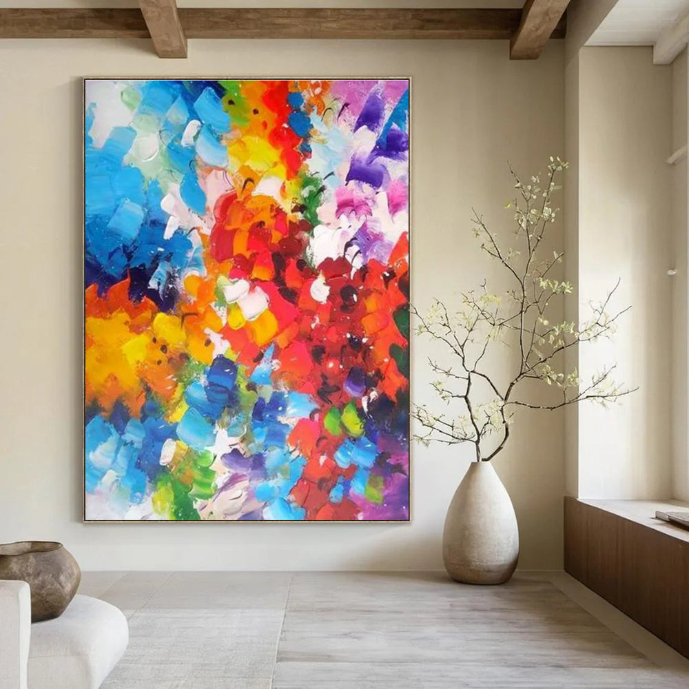 Rainbow - like Color Abstract Painting with a Spectrum of Hues ADGE415