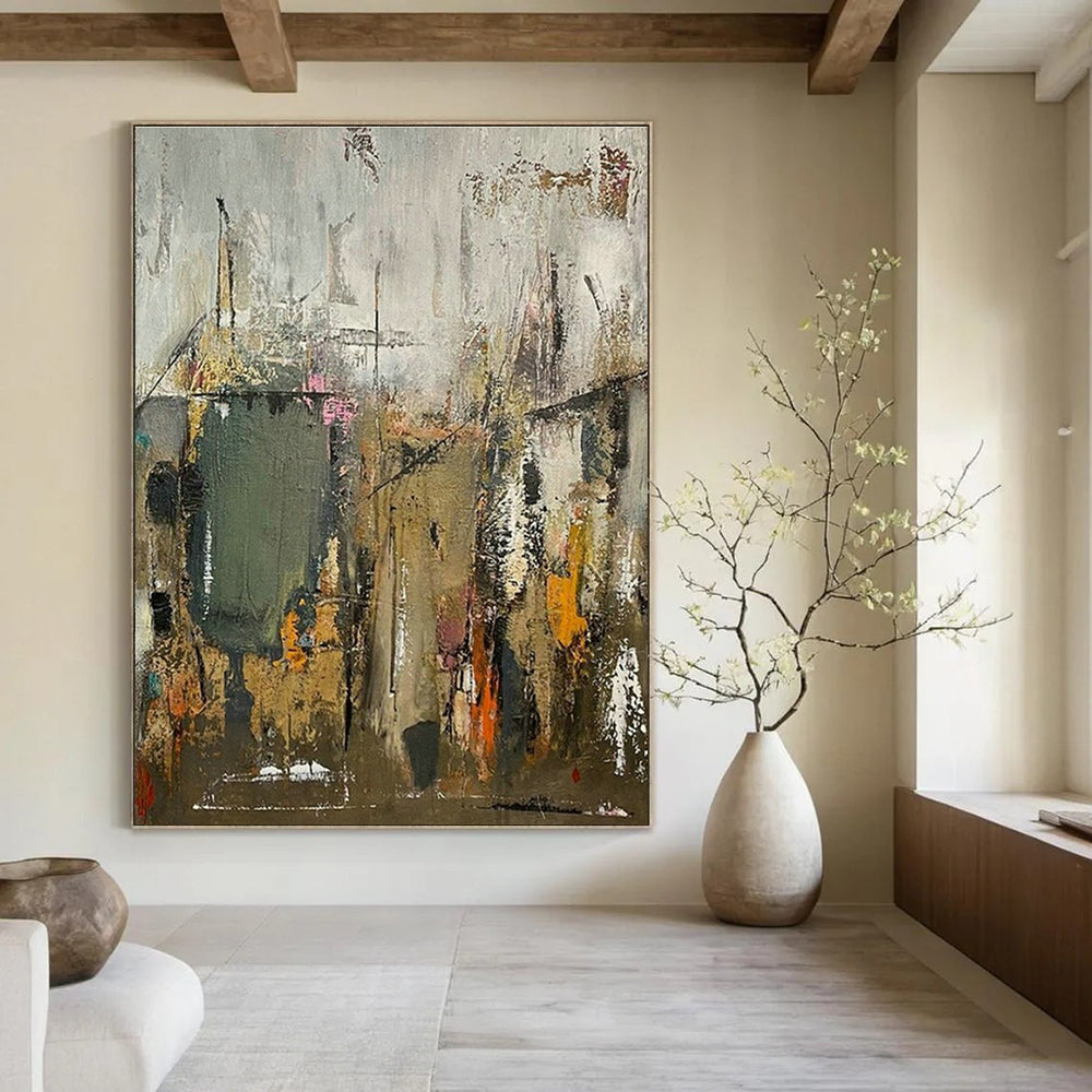Large Custom Handmade Abstract Wall Art for Hallway and Cottage Living Room DLZ1602