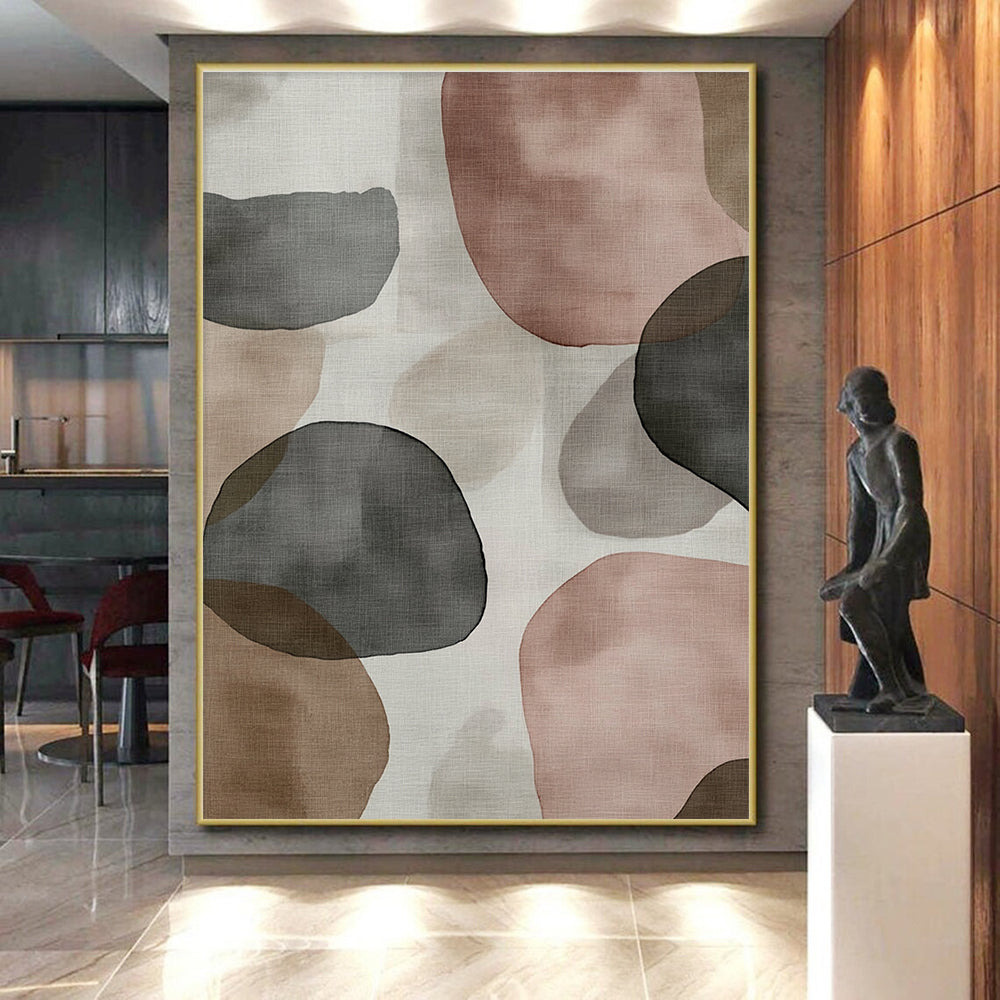 Earthy Shapes Abstract Painting with Soft Color Palette GER724