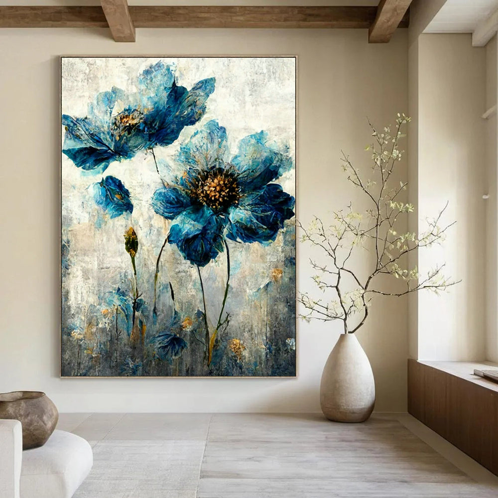 Original Hand-Painted Abstract Painting for Cottage Bedroom Sock Drawer Divider Wall & Hallway Umbrella Stand Pole Wall DLZ1820
