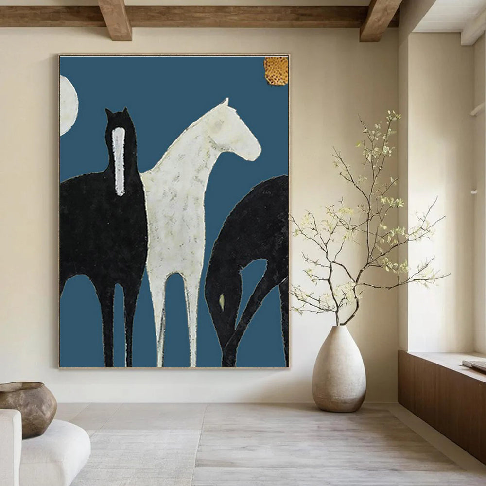 Large Custom - Sized Handmade Abstract Painting for Living Room and Dining Room DLZ2140