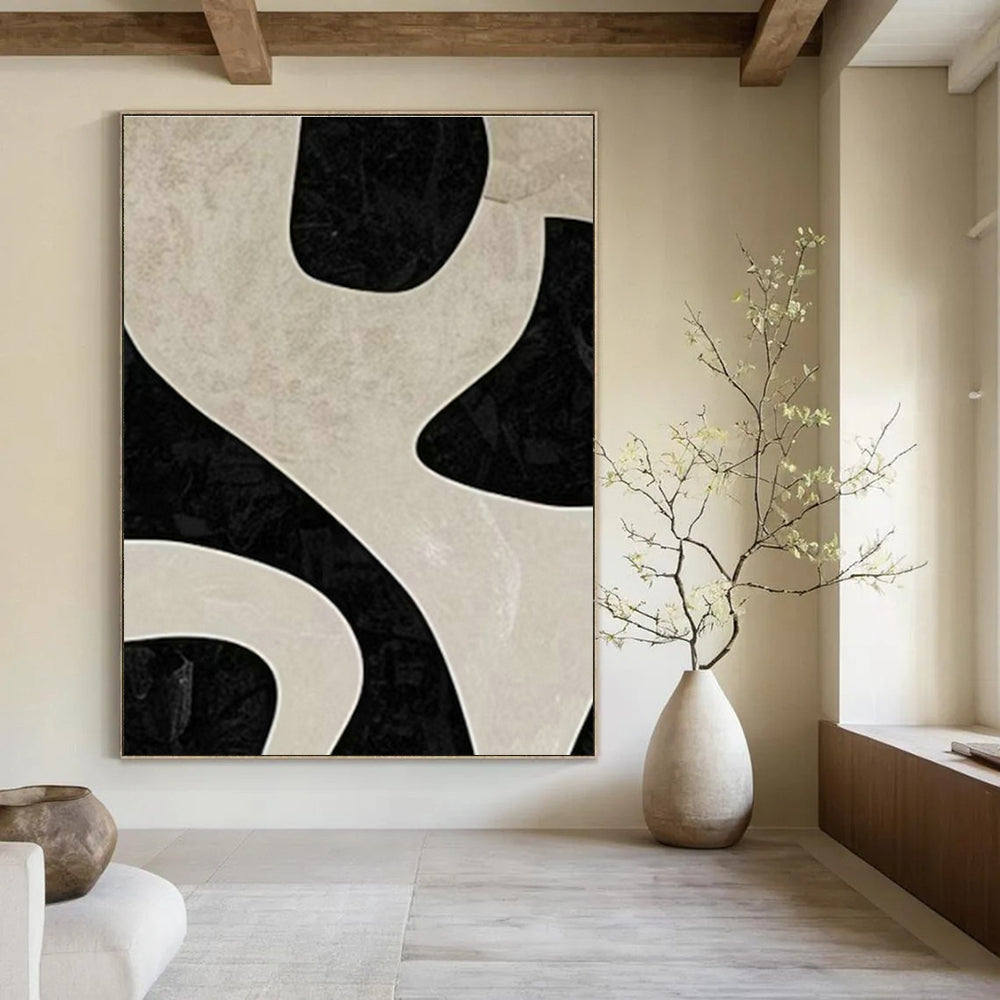 Large Customizable Hand-Painted Abstract Canvas for Living Room Wall Sconce Niche Wall and Bedroom Bedside Table Wall DLZ2003