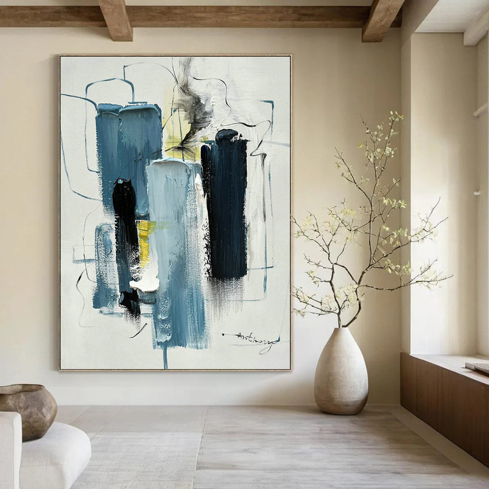 Grand - Sized Custom Abstract Canvases for Cottage Office Skylights & Bedroom Walk - in Closets DLZ0827