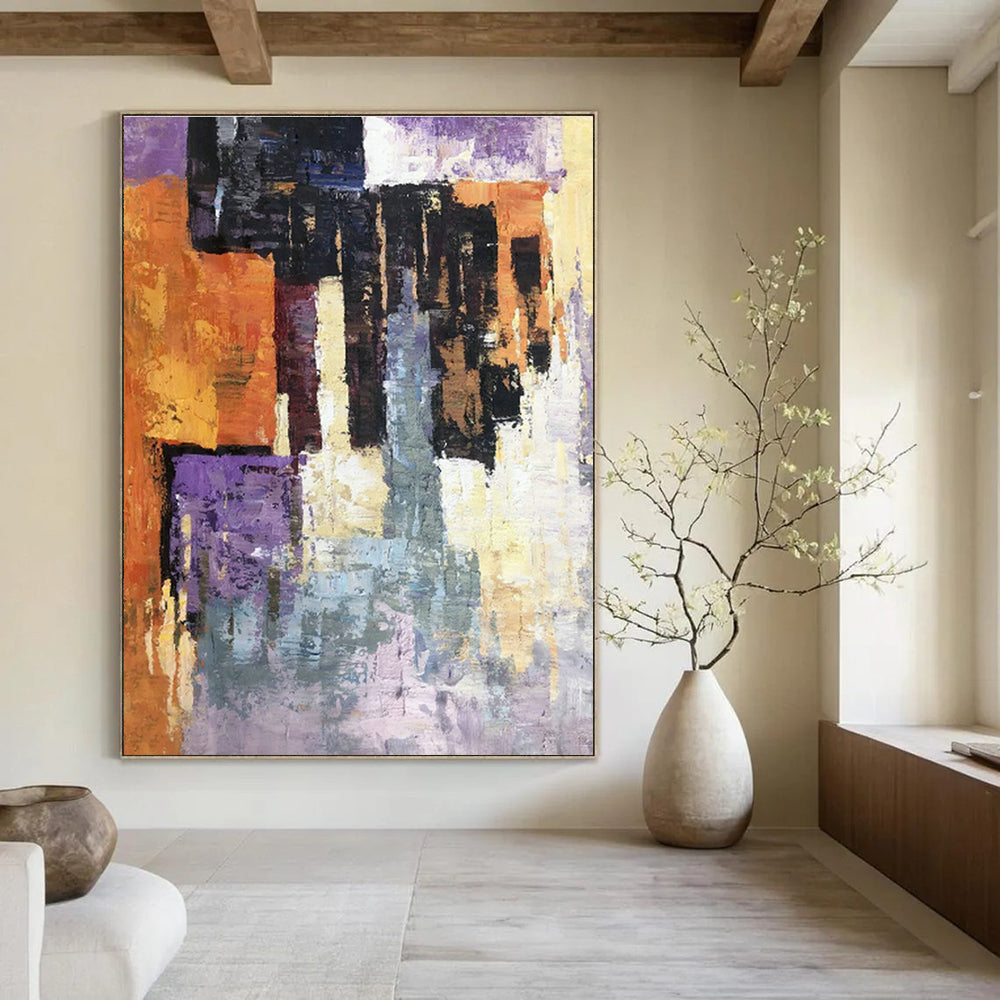 Handcrafted Extra - Large Abstract Painting for Cottage Living Room & Office DLZ1312