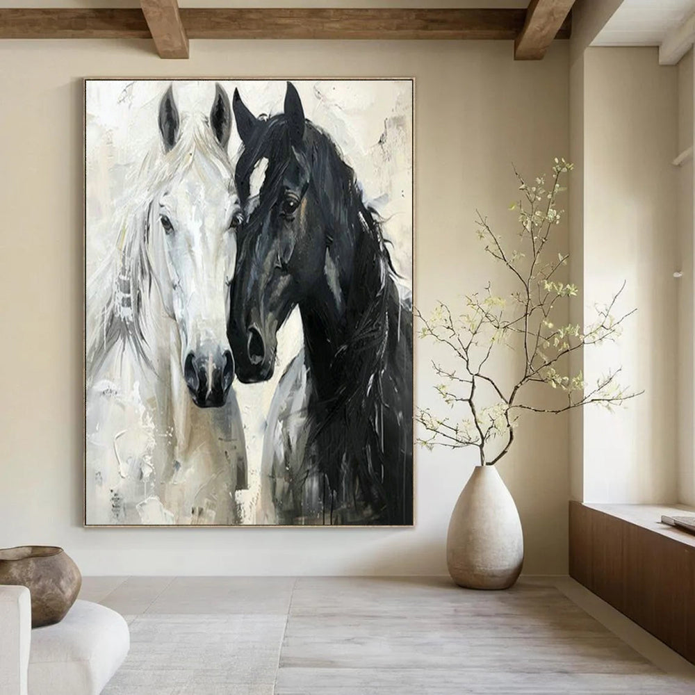 Custom - Framed Hand - Painted Abstract Canvas for Cottage Dining Room & Bedroom DLZ1408