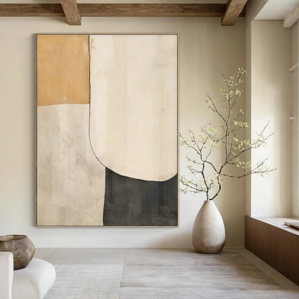 Oversized Custom Hand-Painted Abstract Canvas for Cottage Living Room Firewood Storage Niche Wall and Office Supply Cabinet Wall DLZ1941