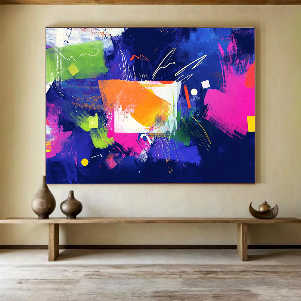 Colorful Abstract - Vibrant Shapes Collage Painting DYP052