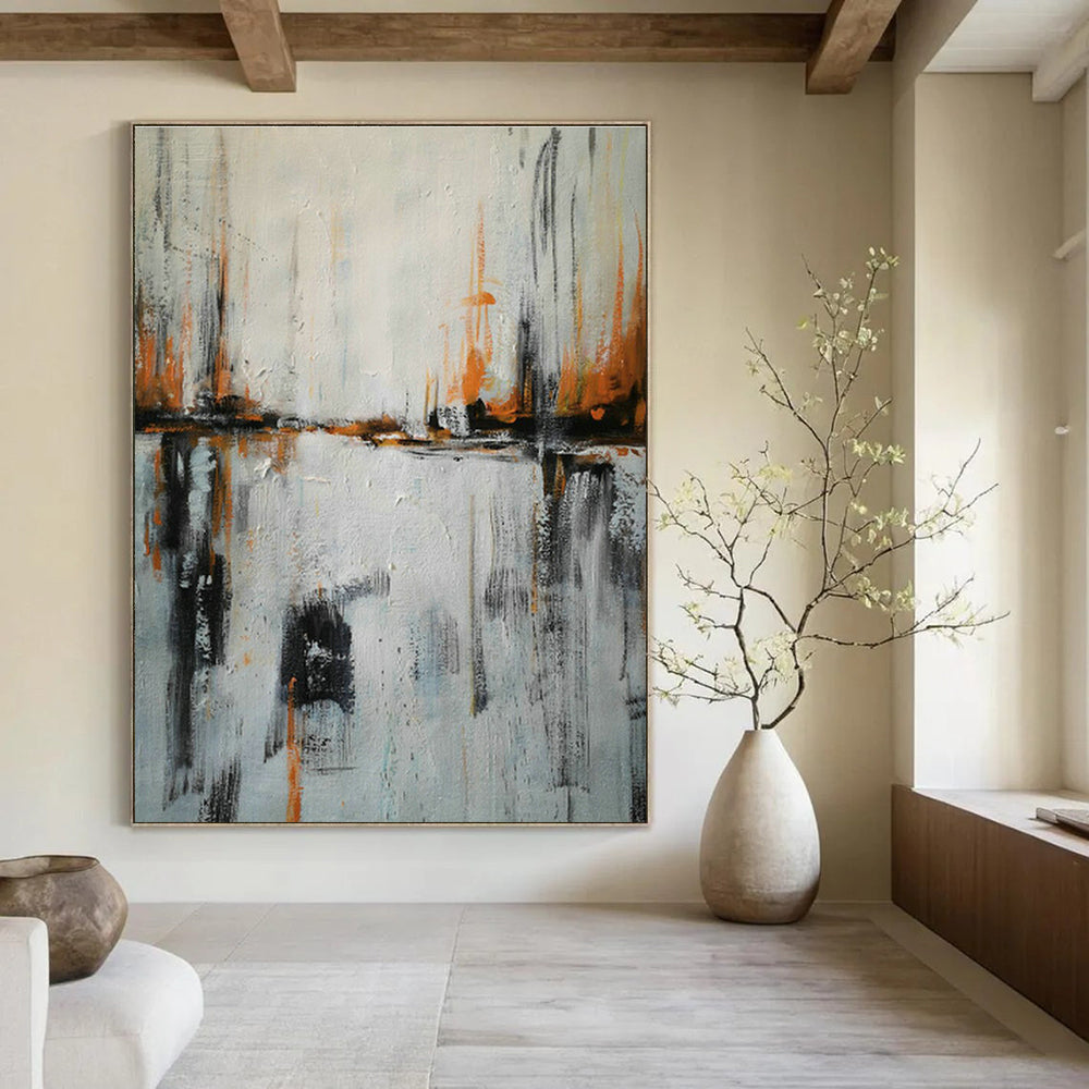 Extra - Large Hand - Painted Abstract Canvases for Hallway Landings & Dining Room Alcoves DLZ0577
