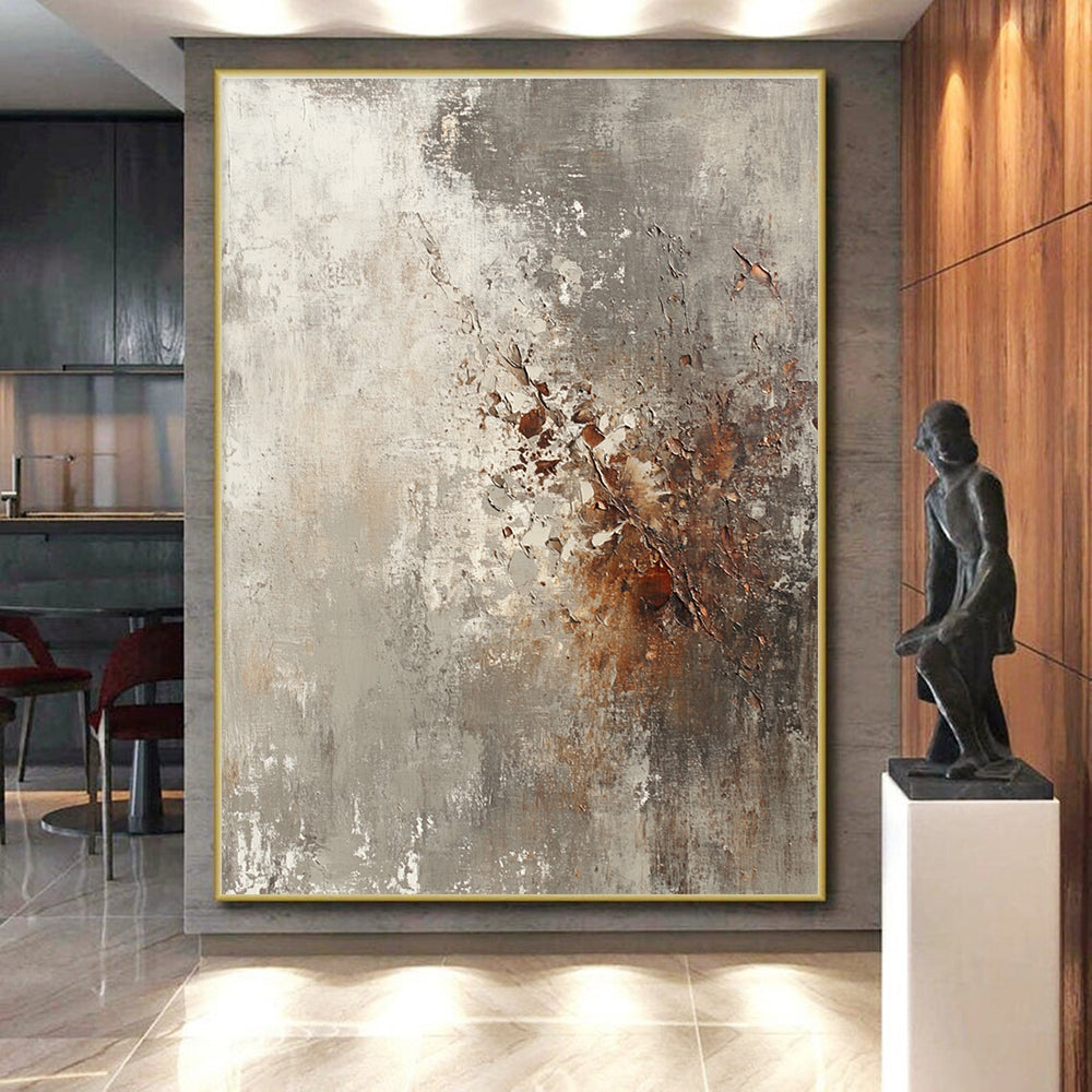 Textured Gray and Brown Abstract with Peeling Paint Effect GER293