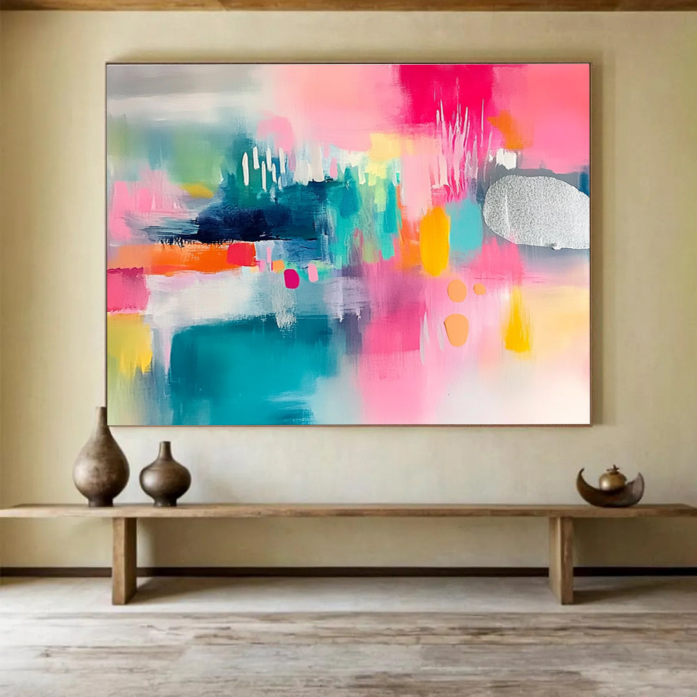Colorful Modern Abstract Painting with Bright and Eclectic Hues DYP374