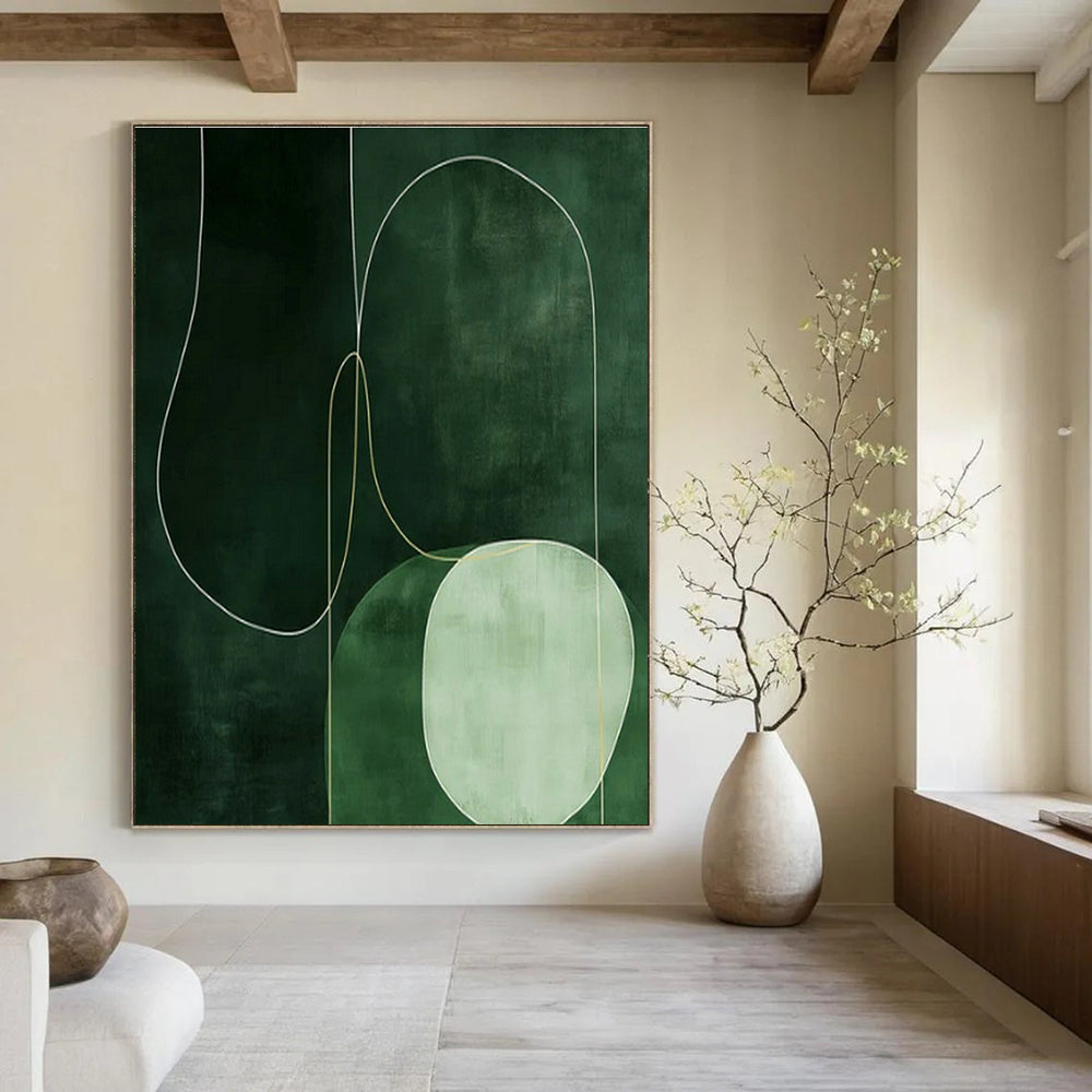 Large Customizable Hand-Painted Abstract Canvas for Dining Room Buffet Area and Office Conference Wall DLZ1834