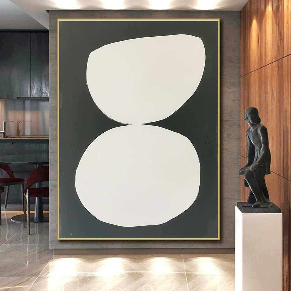 Minimalist White and Black Abstract with Simple Shapes GER269