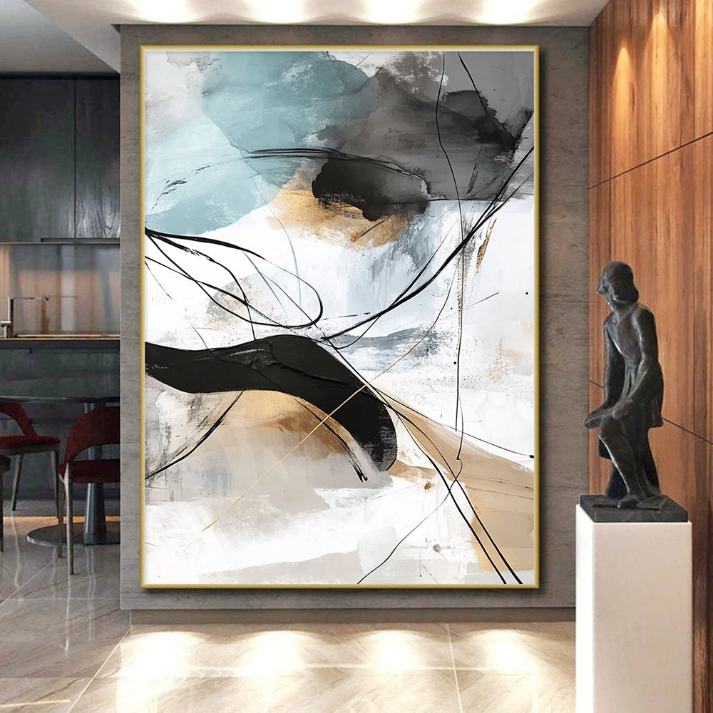 Line Art Abstract Painting with Subtle Colors GER448