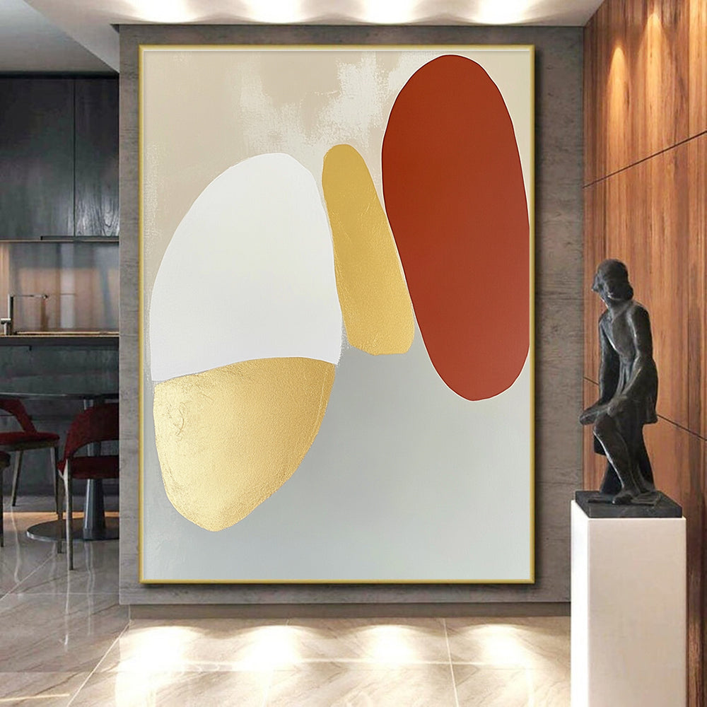 Earthy Tones and Gold Accents Abstract Painting GER874